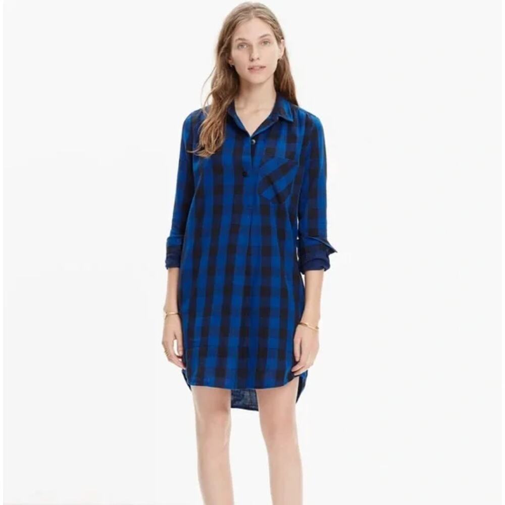 MADEWELL Women Latitude Shirtdress in Buffalo Check Plaid‎ Size Small